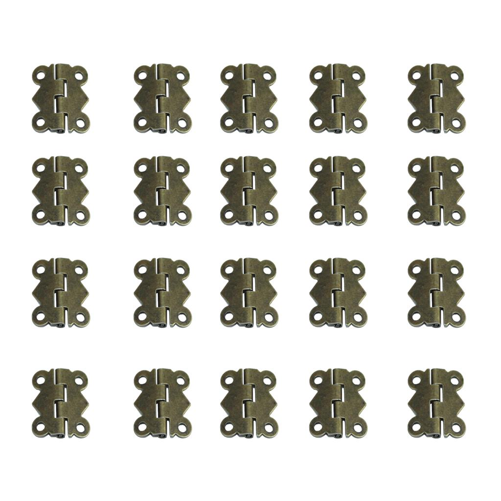 20Pcs Retro Iron Butterfly Butt Door Hinge Internal Gate Cabinet Fixed Tool