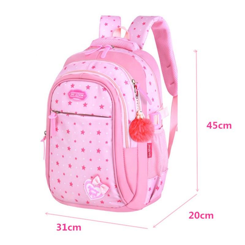 Cô Gái Dễ Thương Trường Túi Trẻ Em Sơ Cấp Ba Lô Ngôi Sao In Hình Công Chúa Schoolbag Dễ Thương Nơ Trẻ Em Bookbags Mochila Escolar
