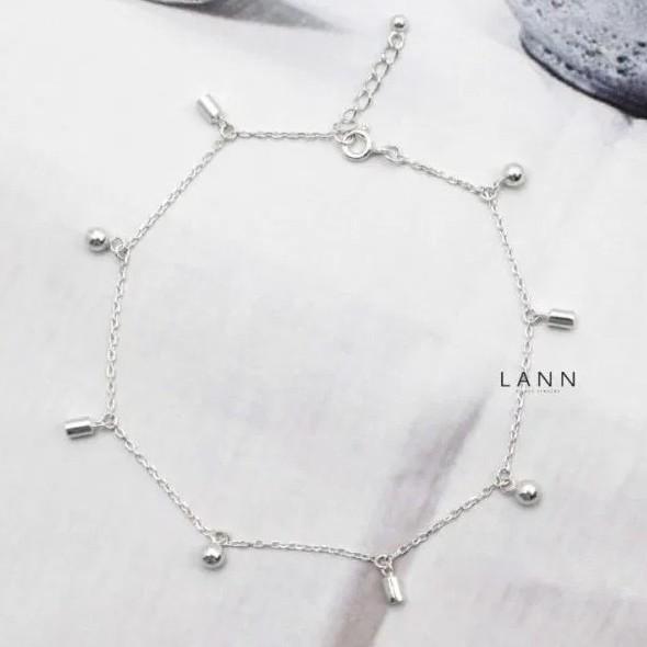 Lắc chân treo bi và trụ tròn S925 LANN