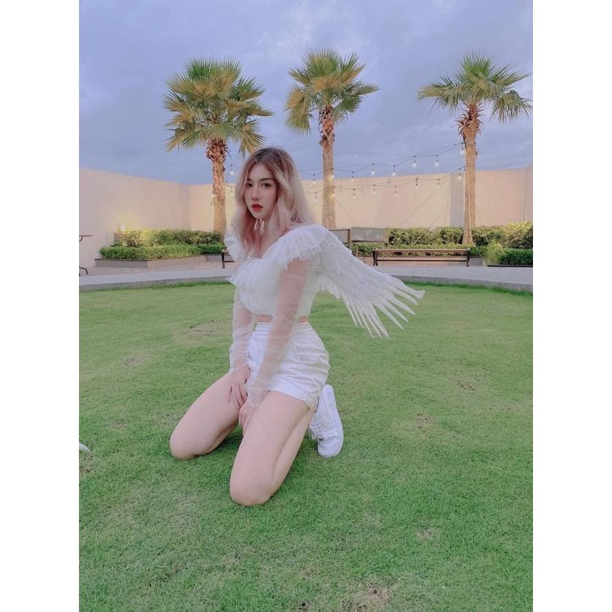 Áo Croptop Lưới Ren Công Chúa