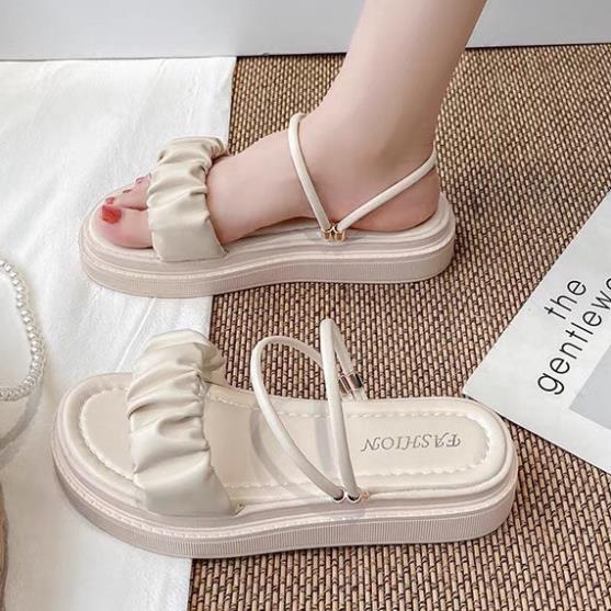Hot 2023 GIÀY SANDAL NỮ ĐI HỌC 3,5P QUAI NHÚN ĐI ĐƯỢC 2 KIỂU MÃ S59