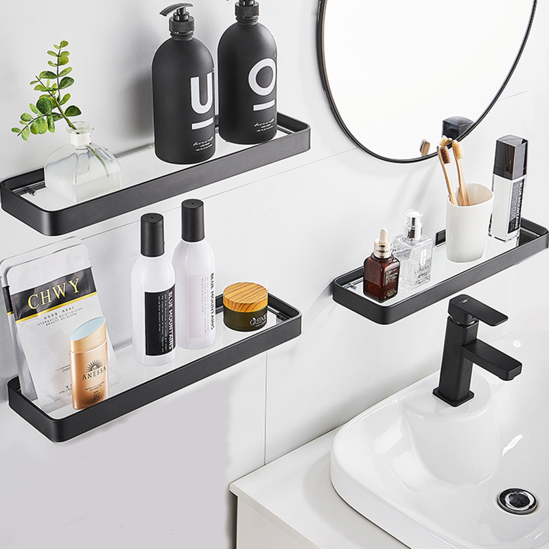 Kệ nhà tắm inox mặt kính cường lực sơn tĩnh điện cao cấp phong cách hiện đại