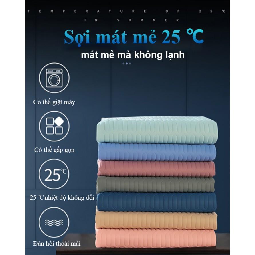 Miếng Lót Giường Điều Hoà Cold Latex Silk (1,8x2m) (tặng 2 vỏ gối, kèm túi đựng) (xanh lá)