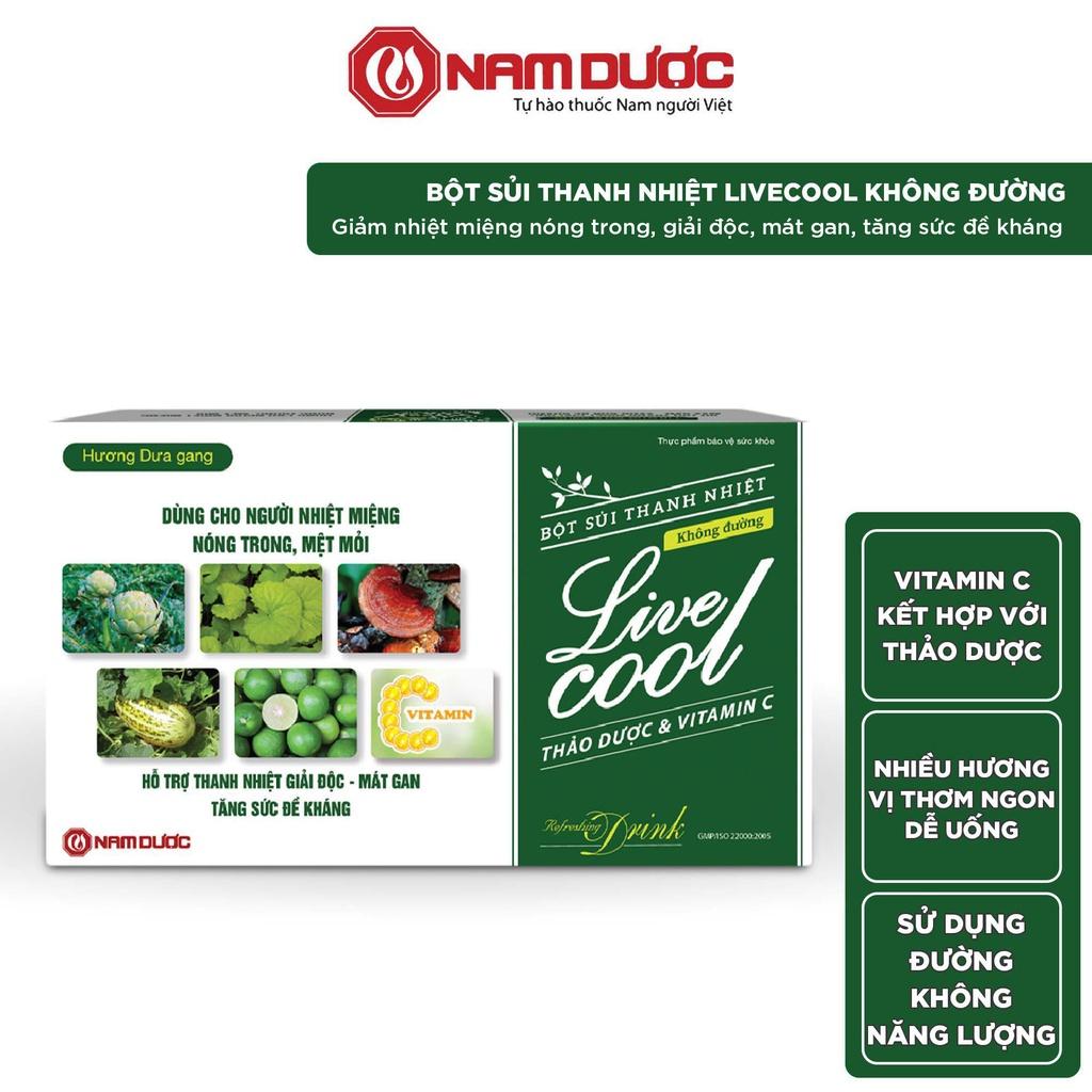 Bột sủi thanh nhiệt Livecool - không đường hỗ trợ giảm nóng trong, giải độc, mát gan, tăng sức đề kháng- Hộp 10 gói