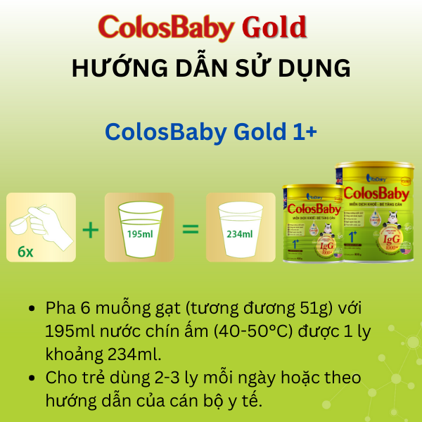 Sữa bột Colosbaby Gold 1+ 400g giúp tăng cường miễn dịch, tăng cân khỏe, phát triển toàn diện - VitaDairy