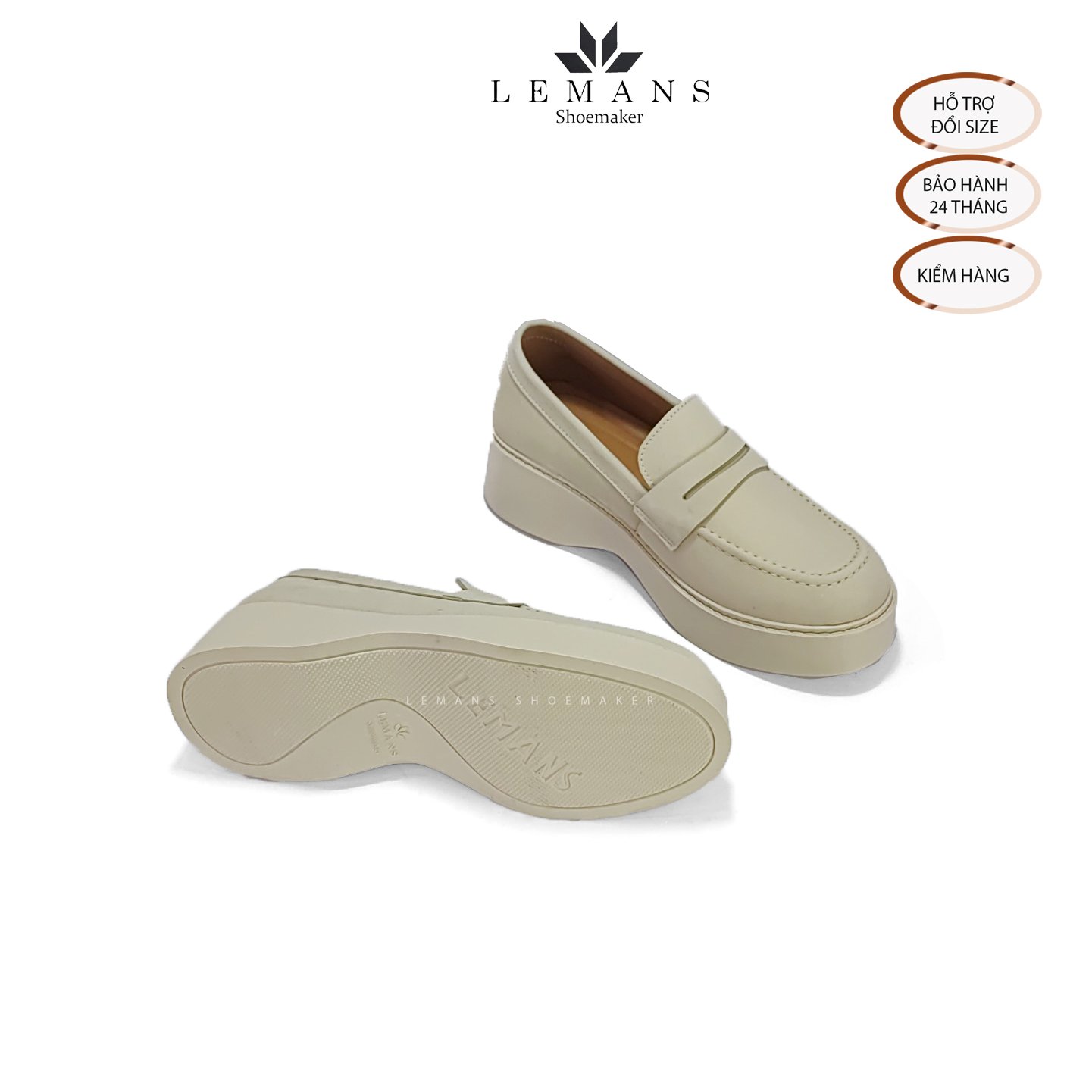 The Breakthrough Chunky LOAFER TAN NUBUCK Lemans - Da Nubuck. BST độc quyền, đế cao 6cm Full cao su nguyên khối BH 24 tháng