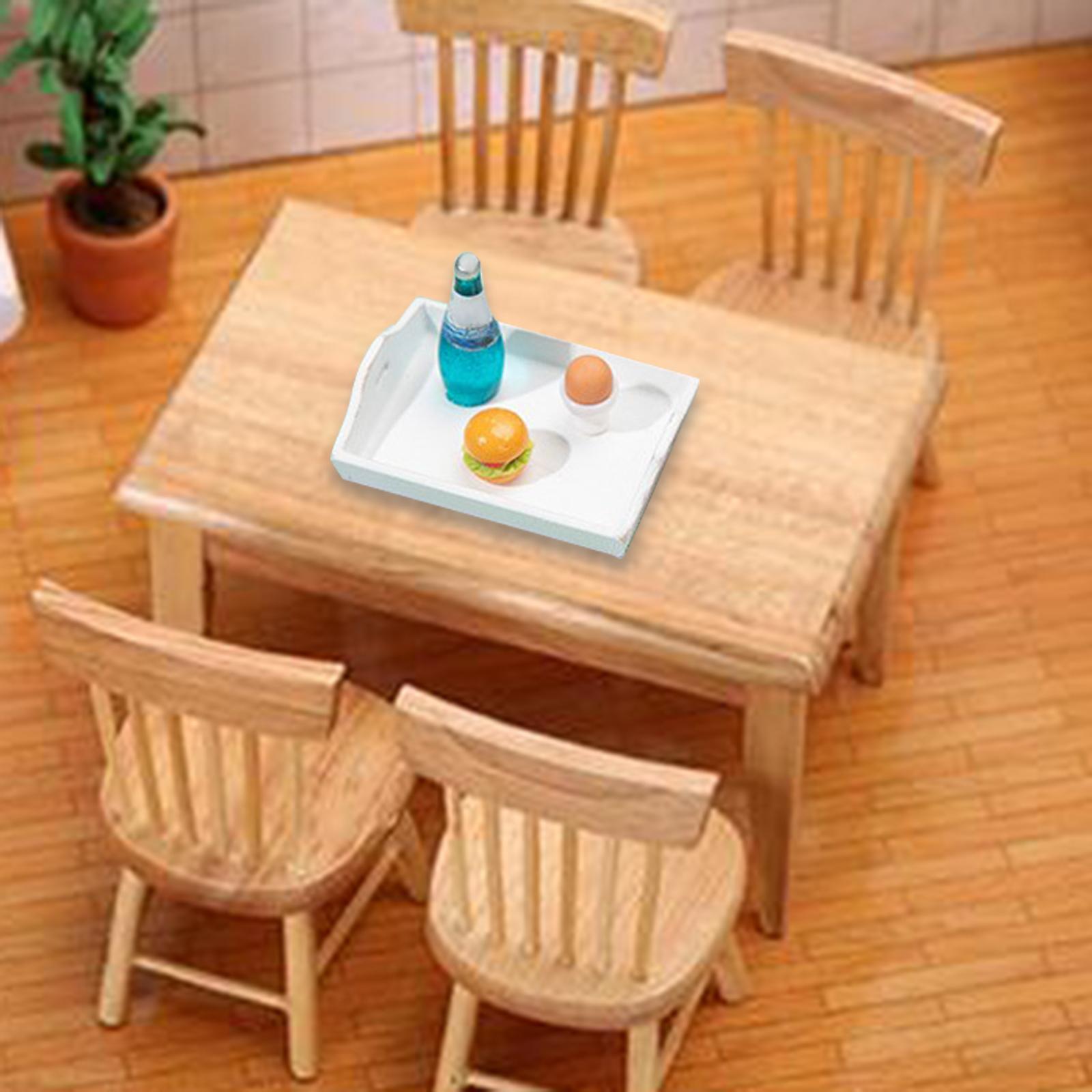 1/12 Doll House Serving Tray Miniature Cake Stand Wooden for Dolls Playsets