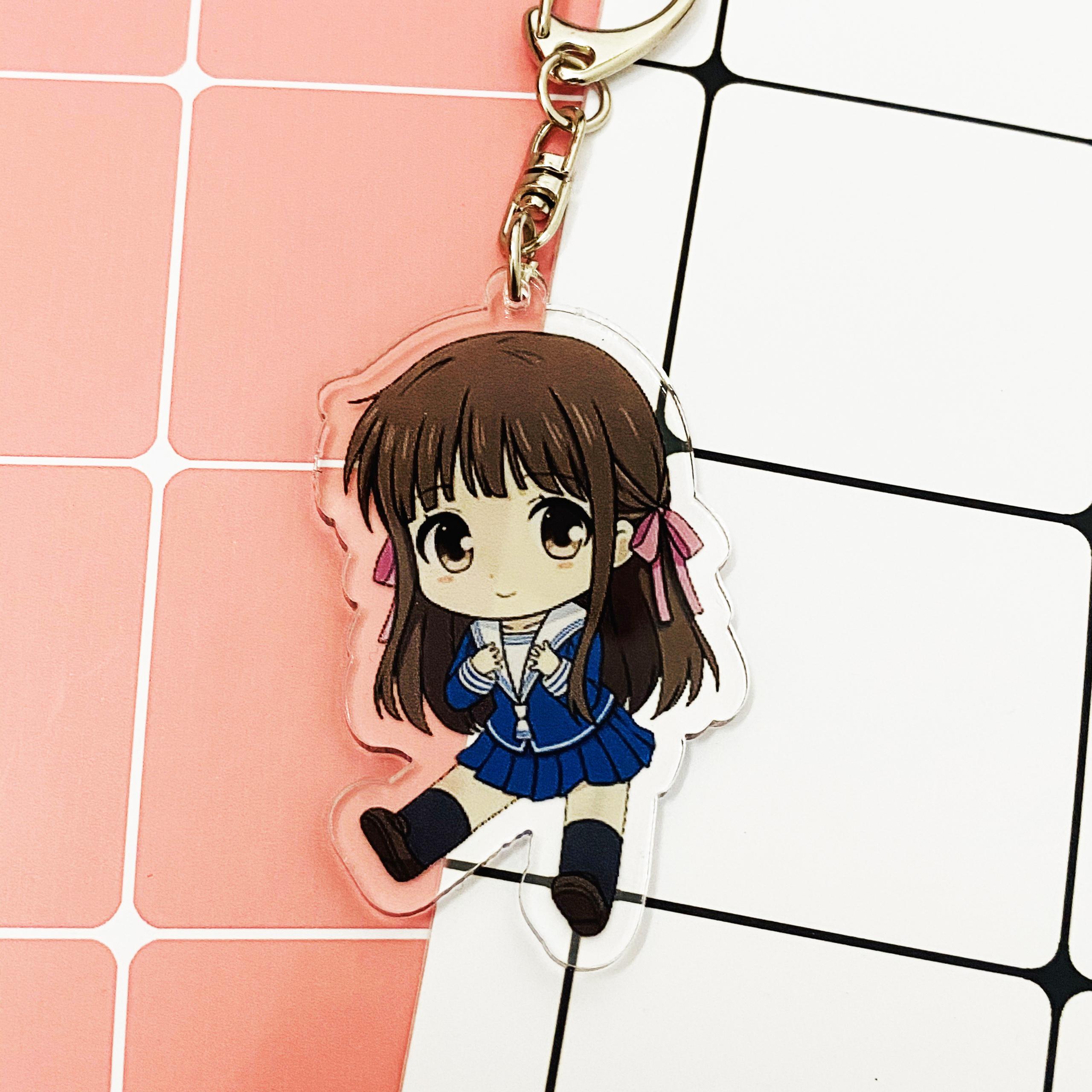 ( Mica trong acrylic ) Móc khóa Fruits Basket Hóa giải lời nguyền Tohru chibi anime