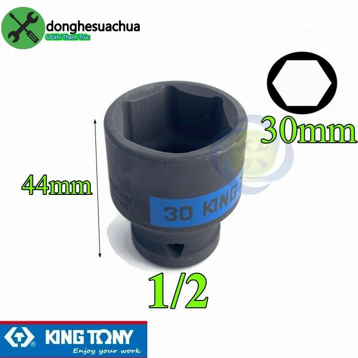 Tuýp 30mm loại 1/2 Kingtony 453530M ngắn 6 cạnh màu đen