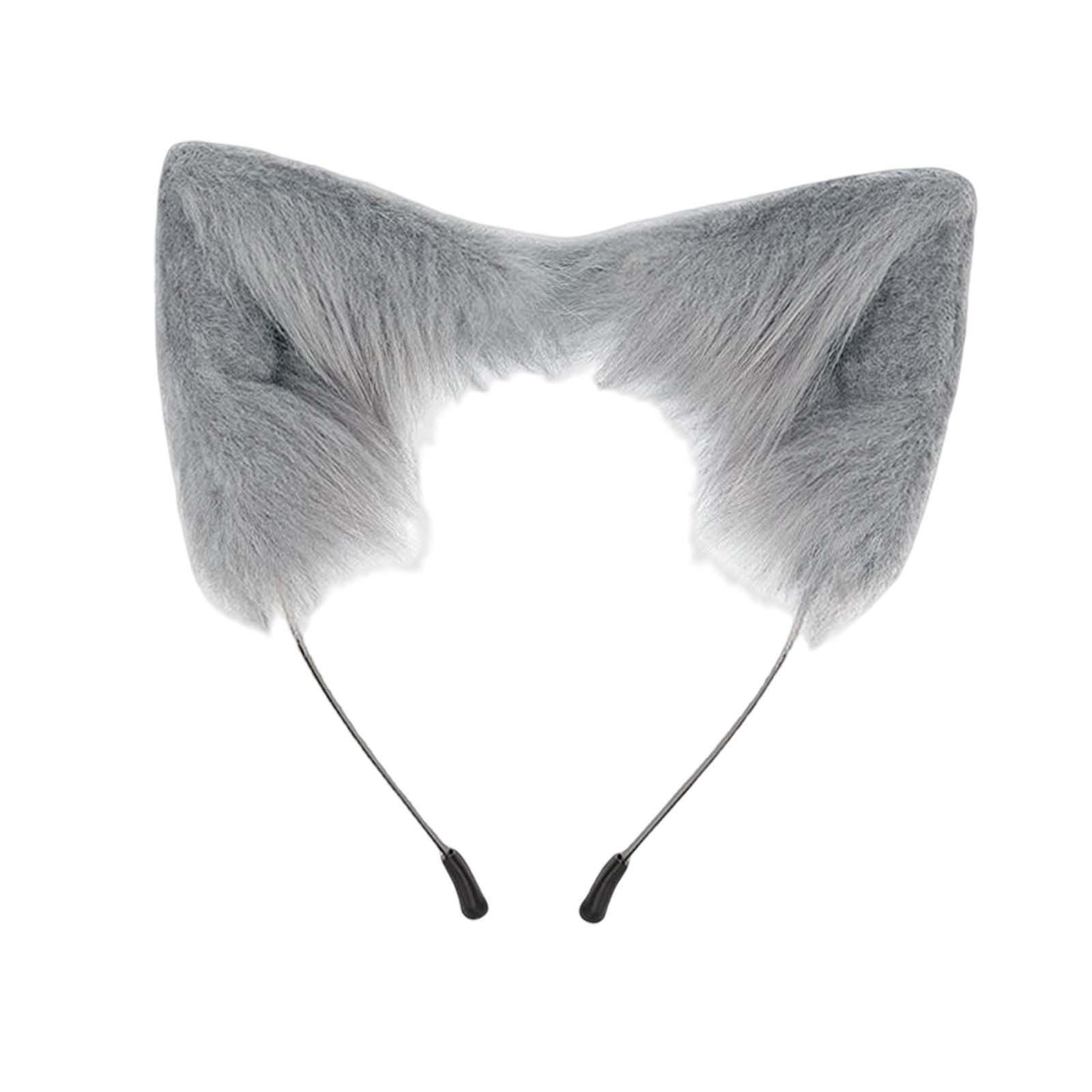 Fox Ears Hair Hoop Costume Fancy Dress Faux Fur Long Tail for Party Birthday Stage Shows