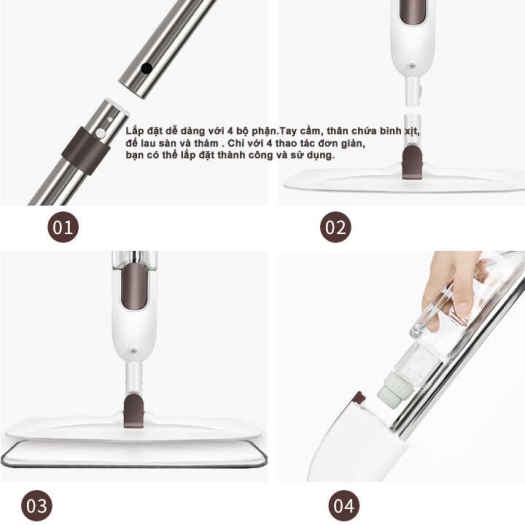 Cây lau nhà thông minh có bình xịt Cây Lau Nhà Xịt Thông Minh Xoay 360 Độ - Cây Lau Nhà Thông Minh Dạng Xịt Nhỏ Gọn