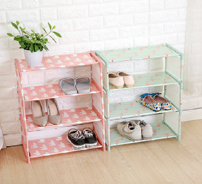 Kệ Giày Dép Lắp Ráp Hoa Văn 4 Tầng - PaKaSa