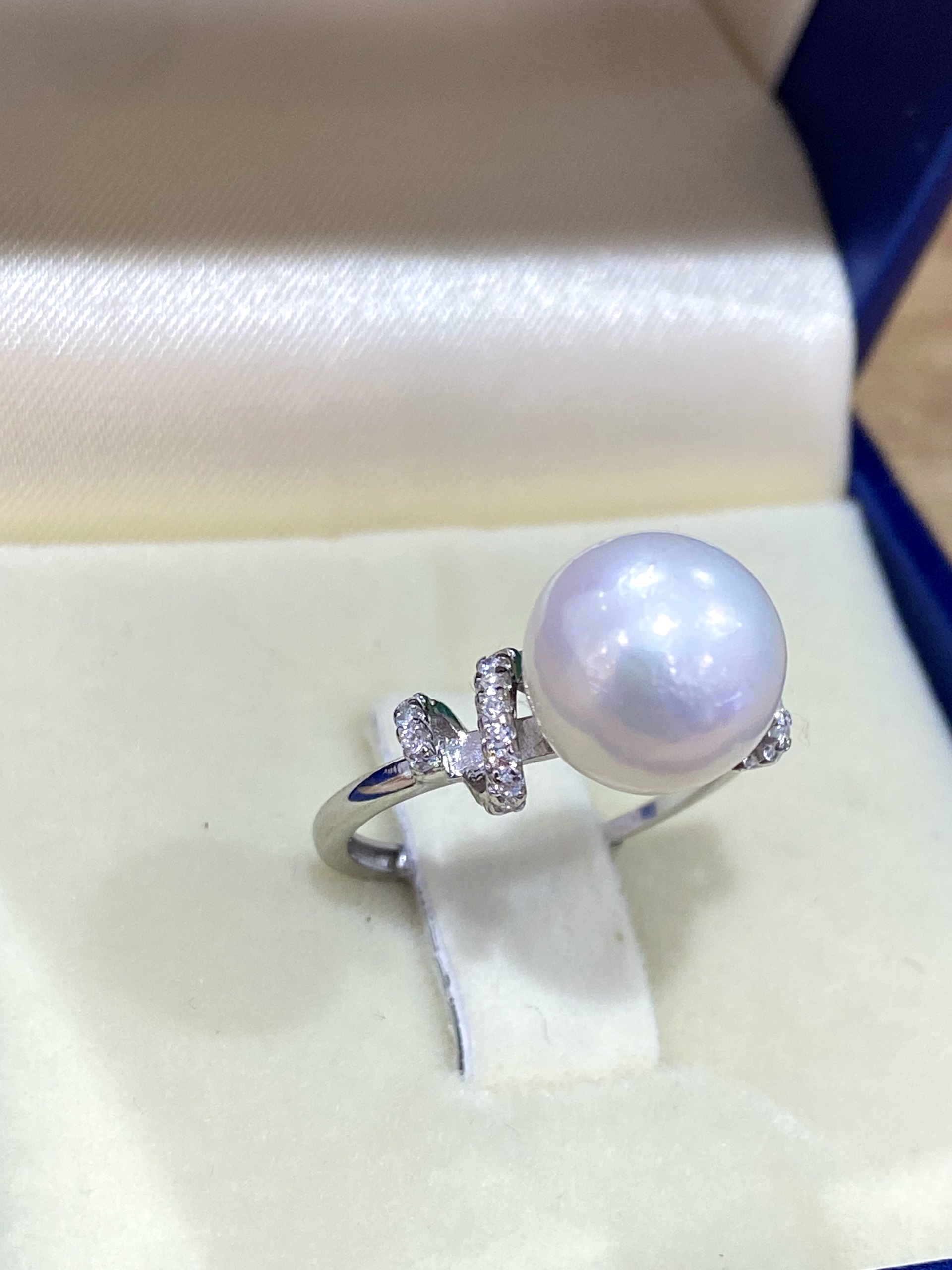 Nhẫn Ngọc Trai Edison Ánh Hồng Free Size - MOON Jewelry