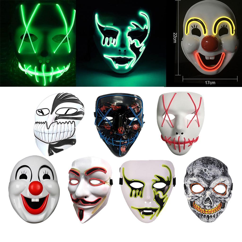 Horror LED Face Mask Halloween Festival Rave Cosplay Party