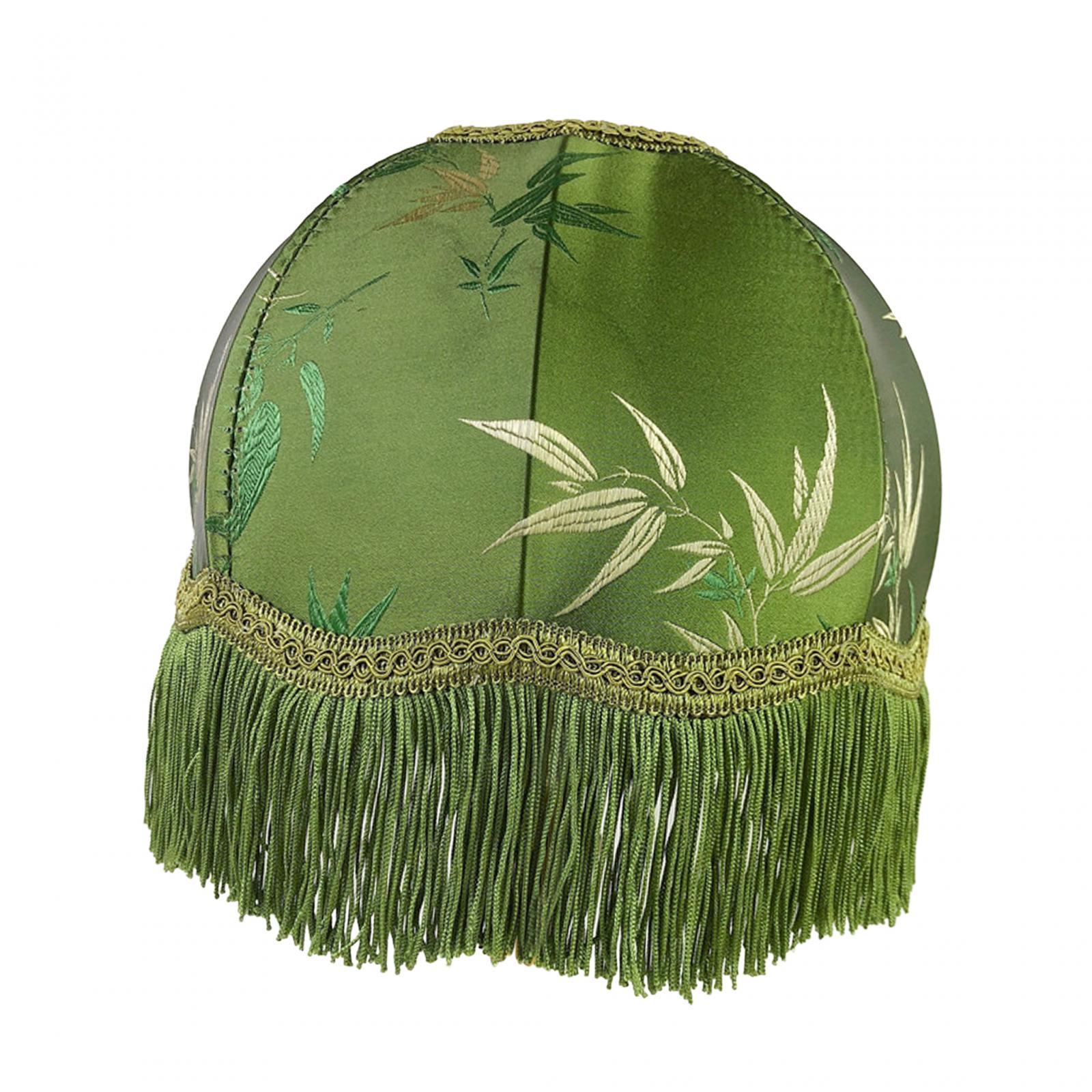 Table Lamp Shade Cover Lampshade Light Shade European Practical Decorative Green with Tassel Bedside Light Cover Replacements
