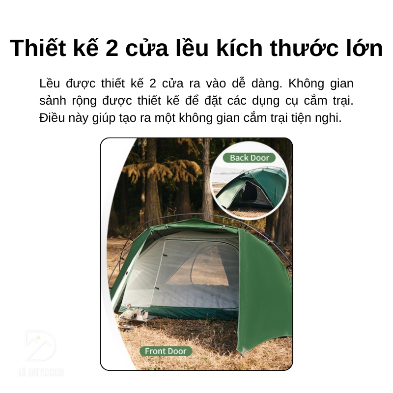 Lều Cắm Trại 2 Người Cao Cấp Naturehike Hillock6 CNK2300ZP040