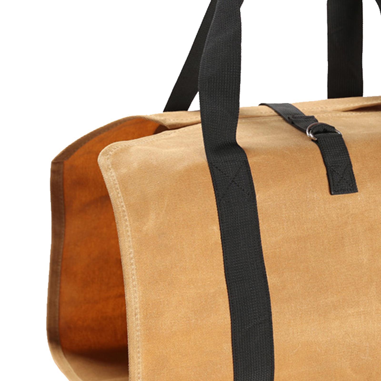 Firewood Carrier Wood Carrying Bag Fireplace Accessory with Handles Wood Basket Handbag Log Tote for Indoor Outdoor Hiking Camping Travel