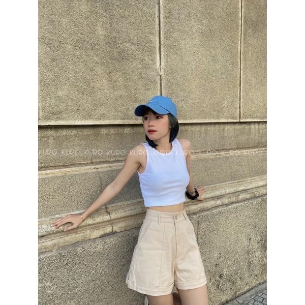 Áo croptop sát nách trơn 4 màu