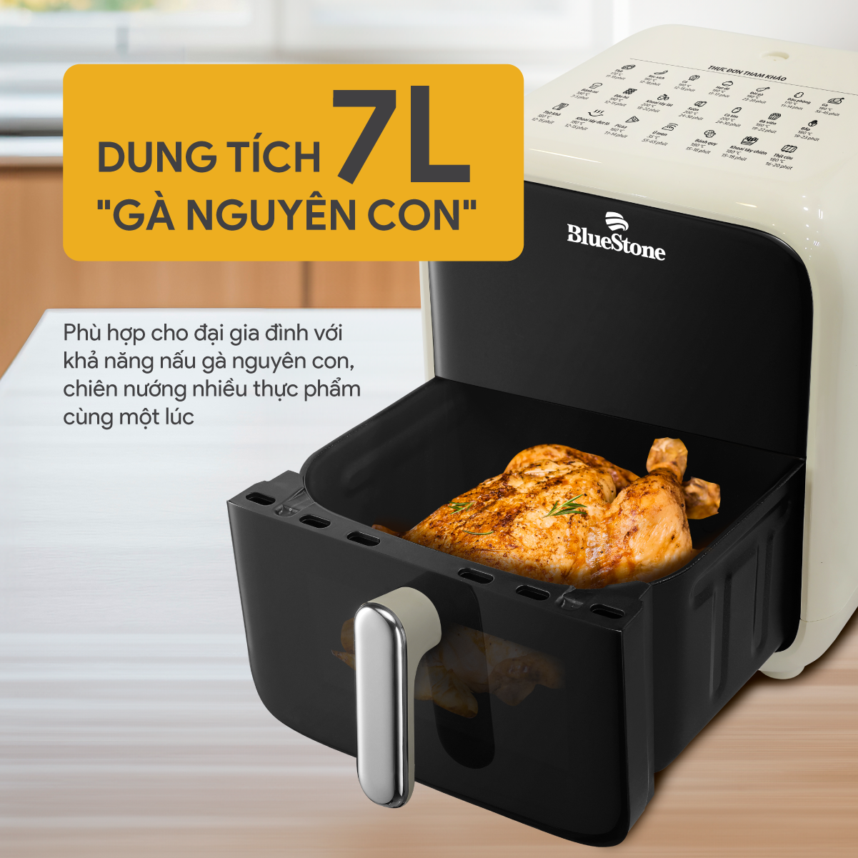 Nồi Chiên Không Dầu BlueStone AFB-5861 7 Lít 1800W - Hàng Chính Hãng