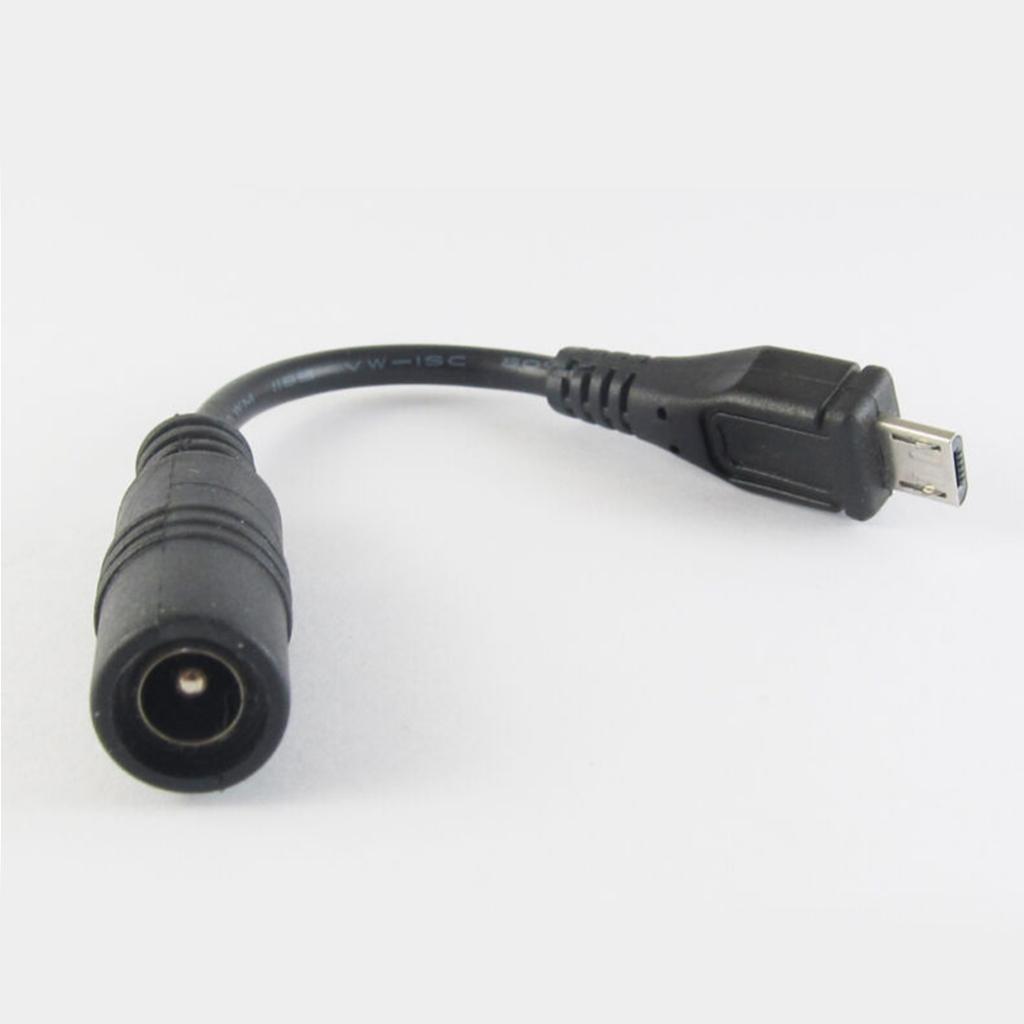 Adapter Cable DC Hollow Socket to Micro USB Plug, 5.5 X 2.1 Mm, 12.5 Cm,