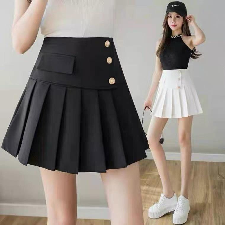 Chân váy xếp ly 3 khuy thời trang Banamo Fashion 5333