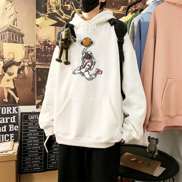 Áo Hoodie Nam Nữ Form Rộng 2s Clothing Áo Nỉ Sweater Form Rộng Đen In Hình Phi Hành Gia Bóng Rổ Nỉ Dày Dặn Cá Tính TV266