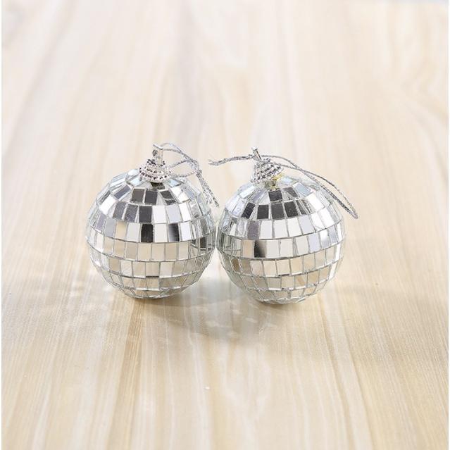 Set quả châu kính bạc phản quang lấp lánh trang trí noel giáng sinh