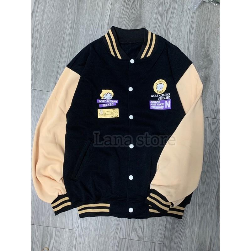 Áo Khoác Bomber Nỉ Bông Tikkeo Form Rộng Thoải Mái Freesize Chuẩn Unisex