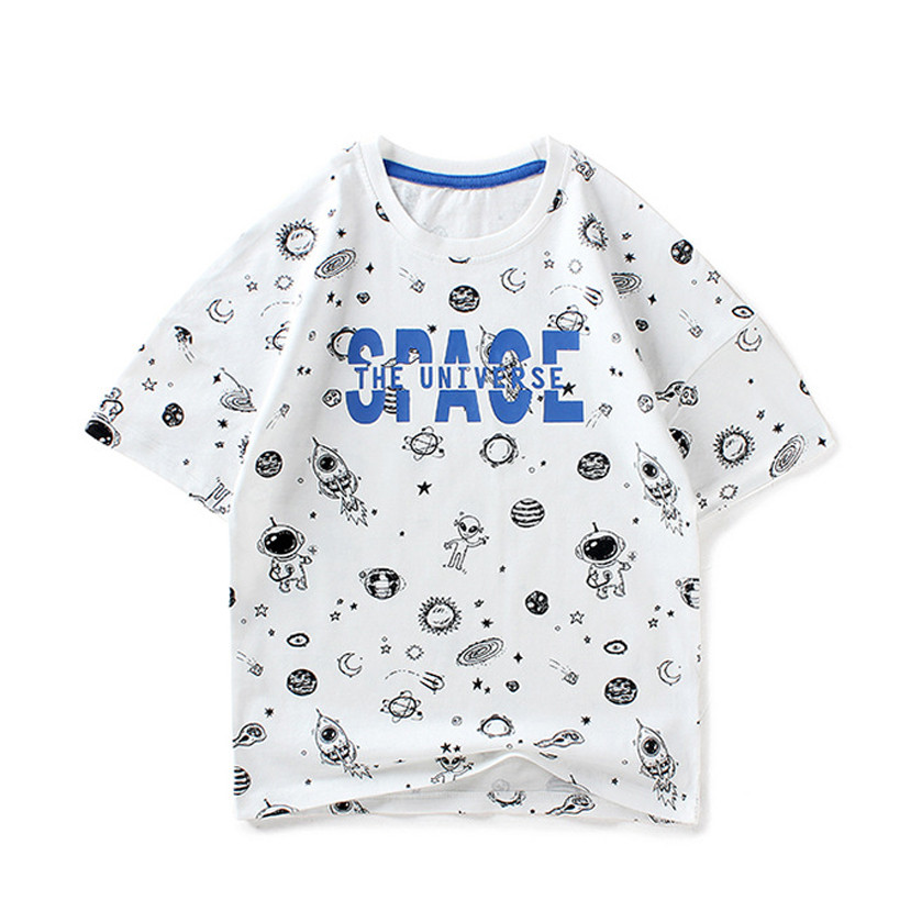 Áo thun bé trai Space vũ trụ size đại chất cotton mềm cực đẹp 17-45kg