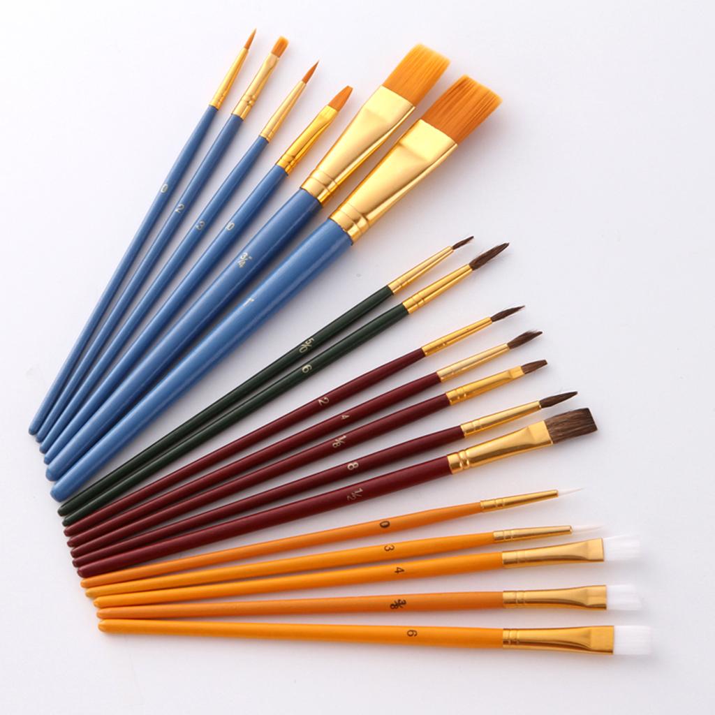 25 Artist Paint Brushes Set Foam Hair Brush Acrylic Oil Watercolour Painting