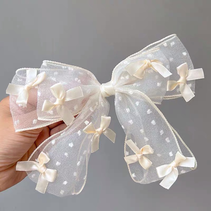 Kẹp tóc nơ tiểu thư - kẹp tóc nơ ren ullzang hàn quốc mẫu mới hot hit