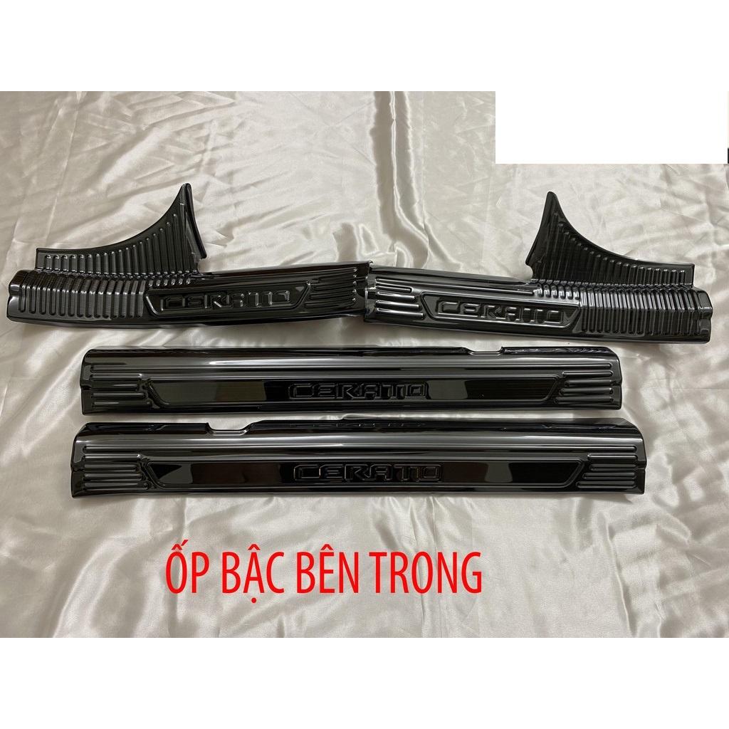 Ốp bậc cửa , nẹp bước chân Kia Cerato 2019-2021 cao cấp -mẫu Titan 8 chi tiết