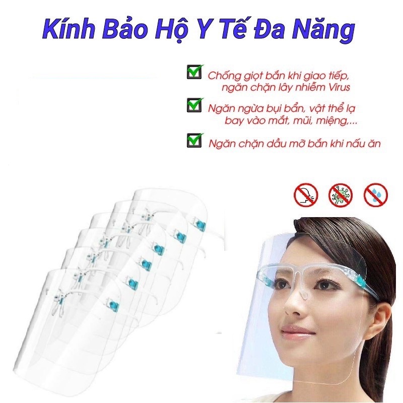 Tấm chắn mặt nạ bảo hộ ,chống giọt bắn , bụi , kính trong suốt , mặt nạ chống nước bọt