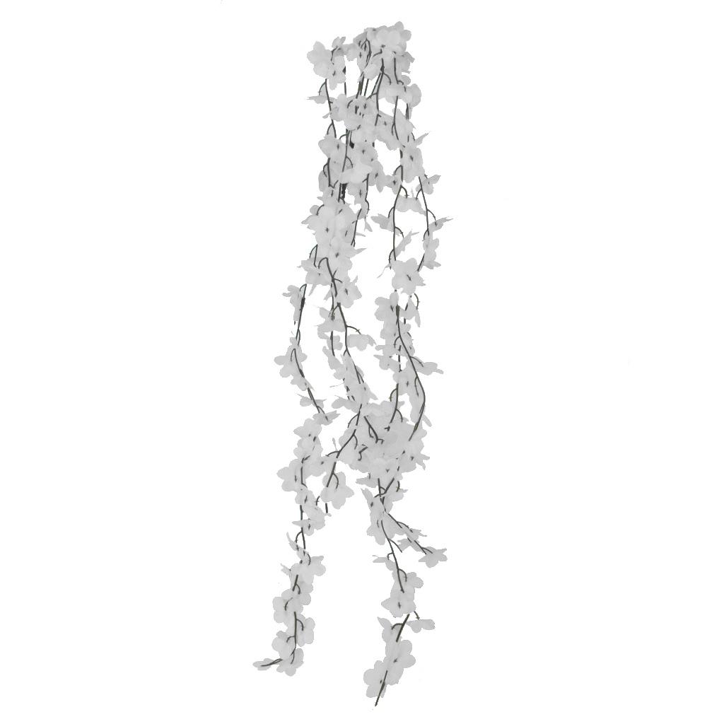 Hình ảnh 6x5 Branch Artificial Wall Hanging Ivy Vine Fake Silk Flowers Home Decor White