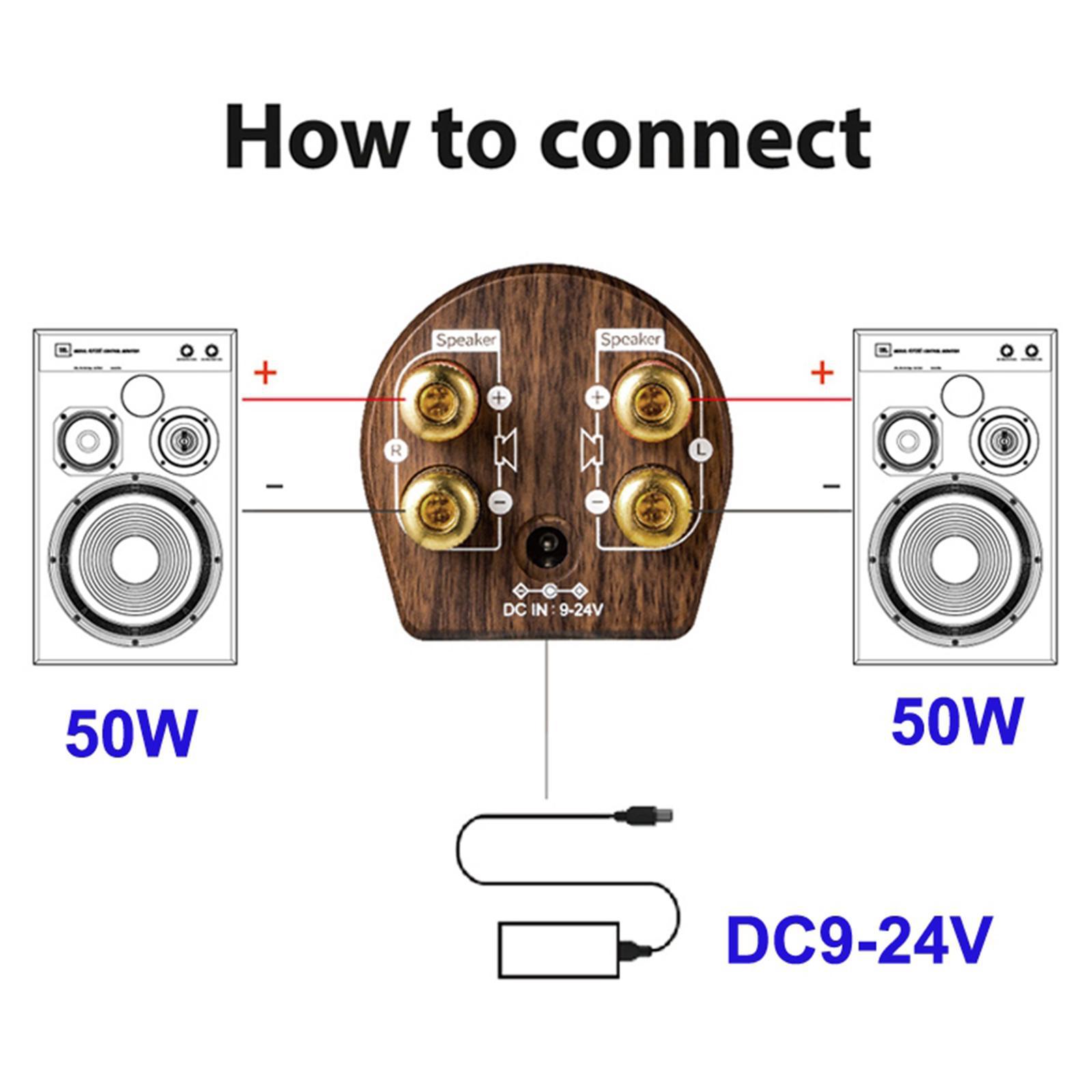 Mini Bluetooth Power  Wood Grain HiFi 100W Class-D Digital Amp