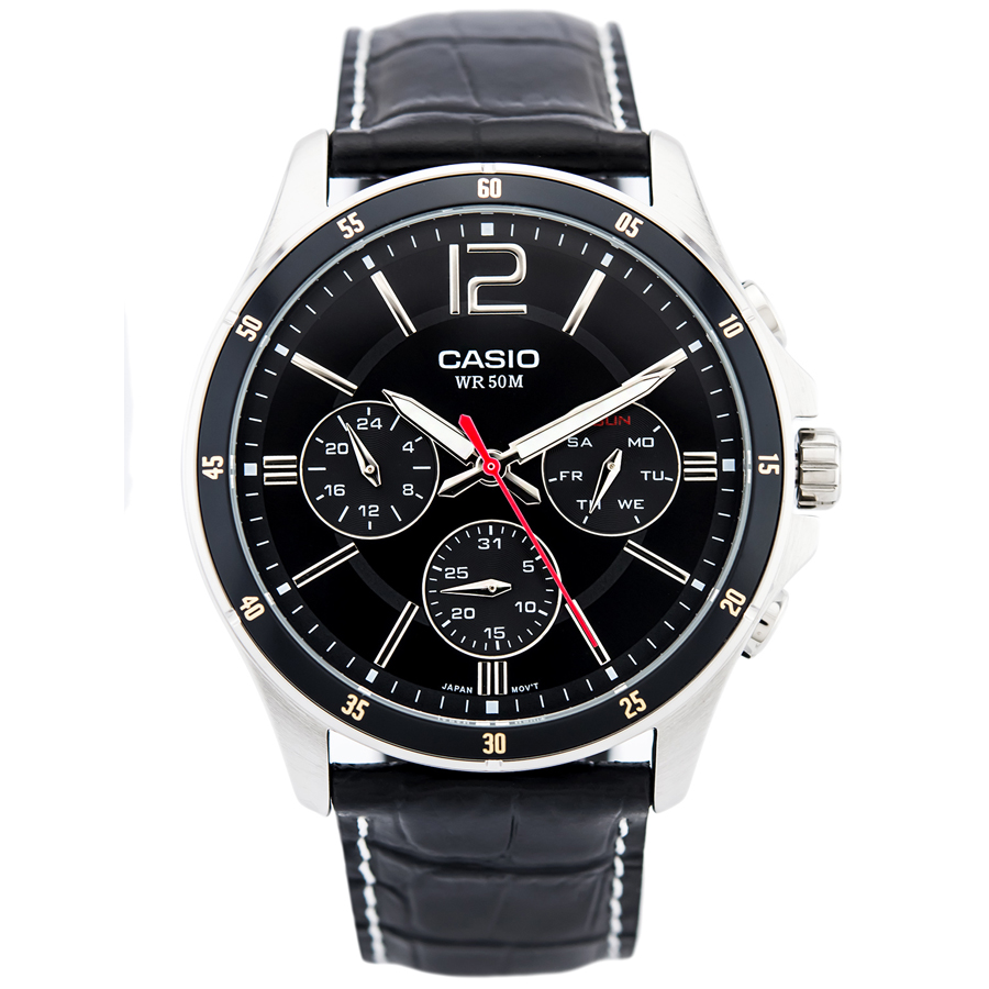 Đồng hồ nam dây da Casio Standard chính hãng MTP-1374L-1AVDF (43mm)