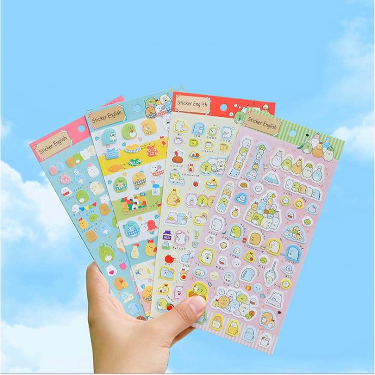 Miếng sticker hình dán cute trang trí dán sổ, dán laptop, dán mũ bảo hiểm siêu xinh