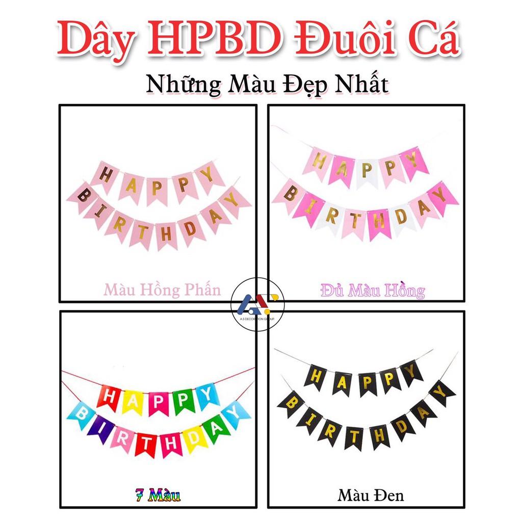 Dây 13 chữ HAPPY BIRTHDAY đuôi cá - Trang trí tiệc sinh nhật