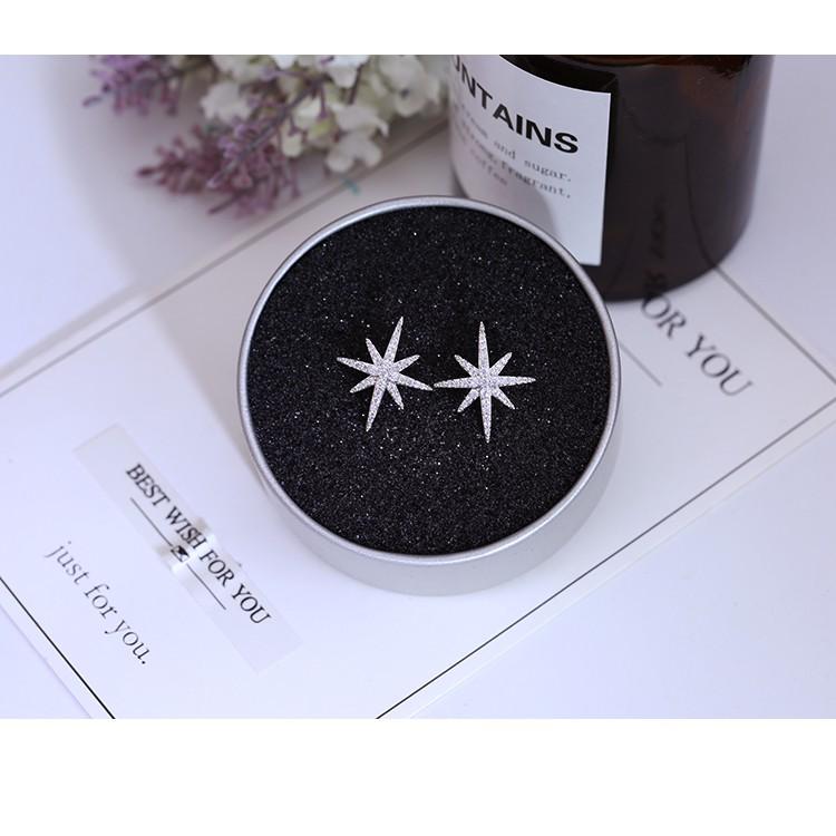 Bông tai nữ tròn đính đá sáng đẹp chuẩn bạc ta cao cấp