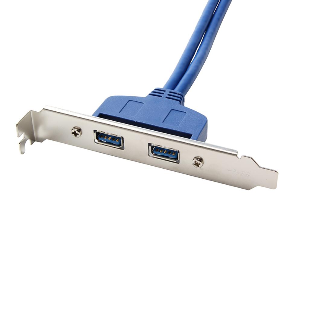 Motherboard USB 3.0 Dual Port PCI Bracket Cable with Built-in 20 Pin Header