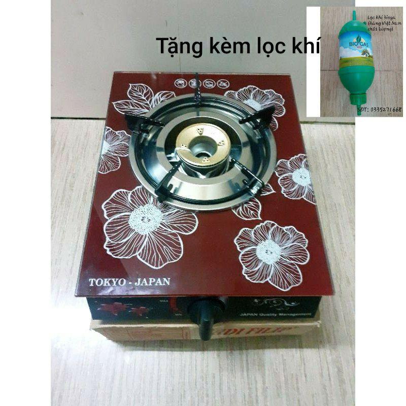 Combo bếp bioga đơn mặt kính + lọc khí biogas