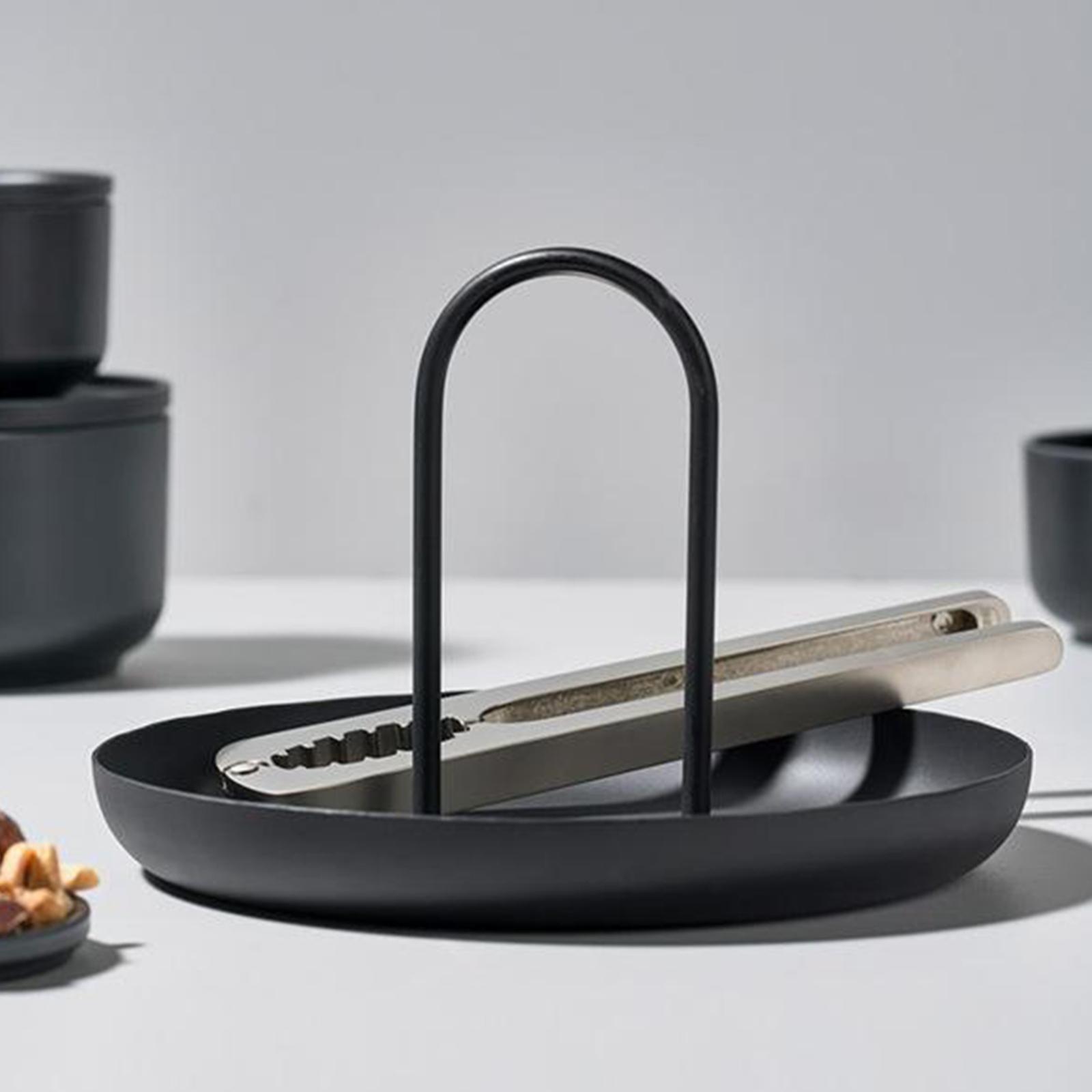 Jewelry Tray Nordic Style Food Snack Cake Tray Plate with Handle Decor Black