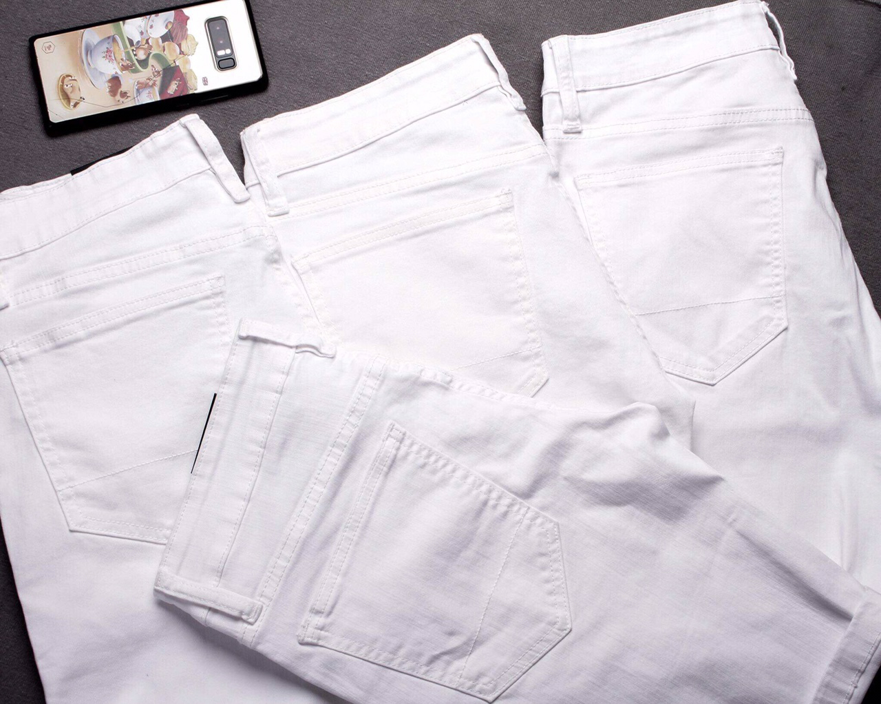 Quần short jean màu trắng NB70