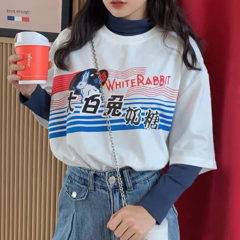 Loose Cartoon Printed Short-sleeved T-shirt