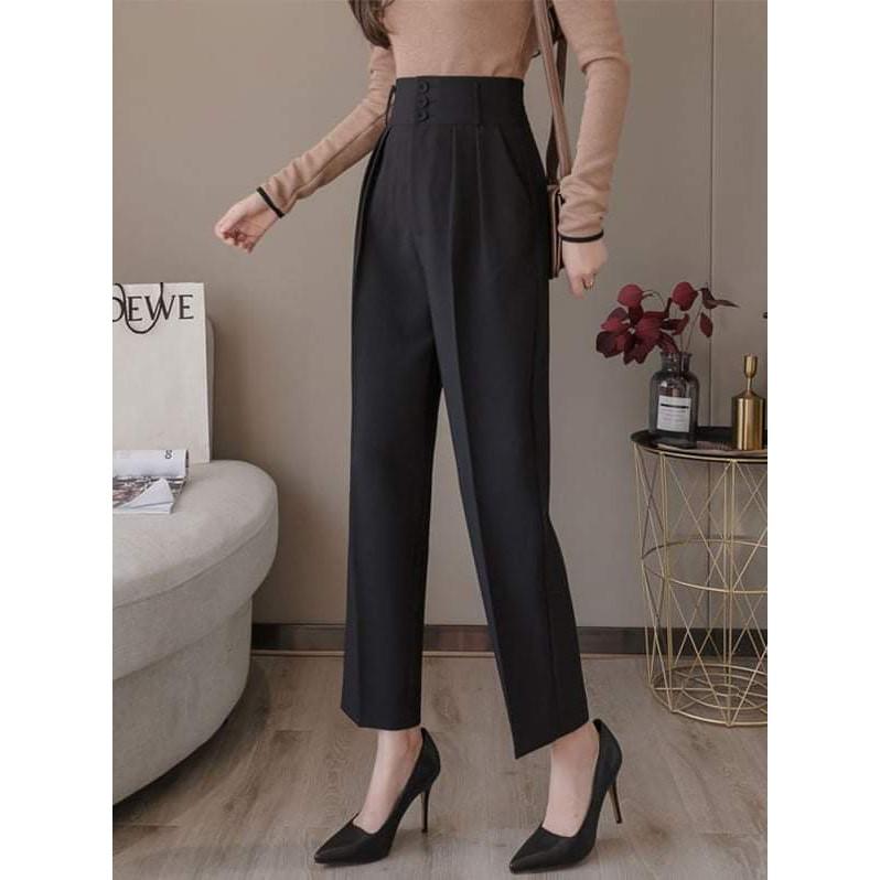Quần baggy cạp bản to 3 khuy công sở sang trọng QBG01 RumHana