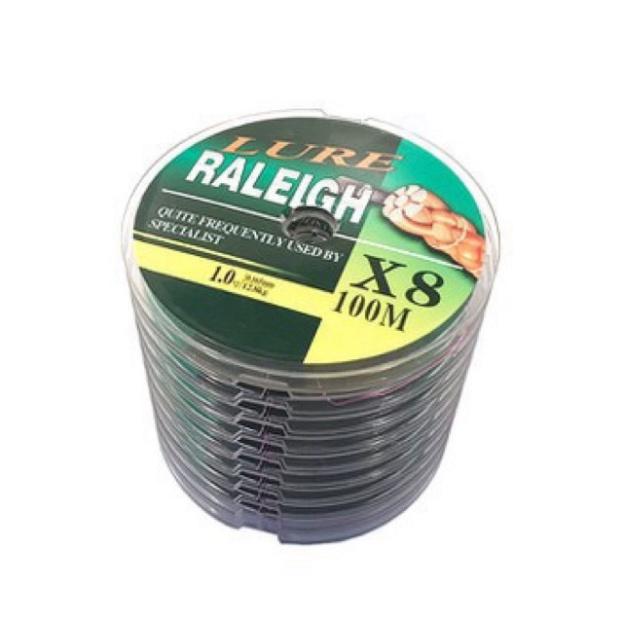 Dây dù câu cá Lure Raleigh X8 dài 100m ( ĐỦ SIZE ) Dây dù PE 7 màu Raleigh X8 Siêu Bền hàng chất lượng Nhật Bản y hình