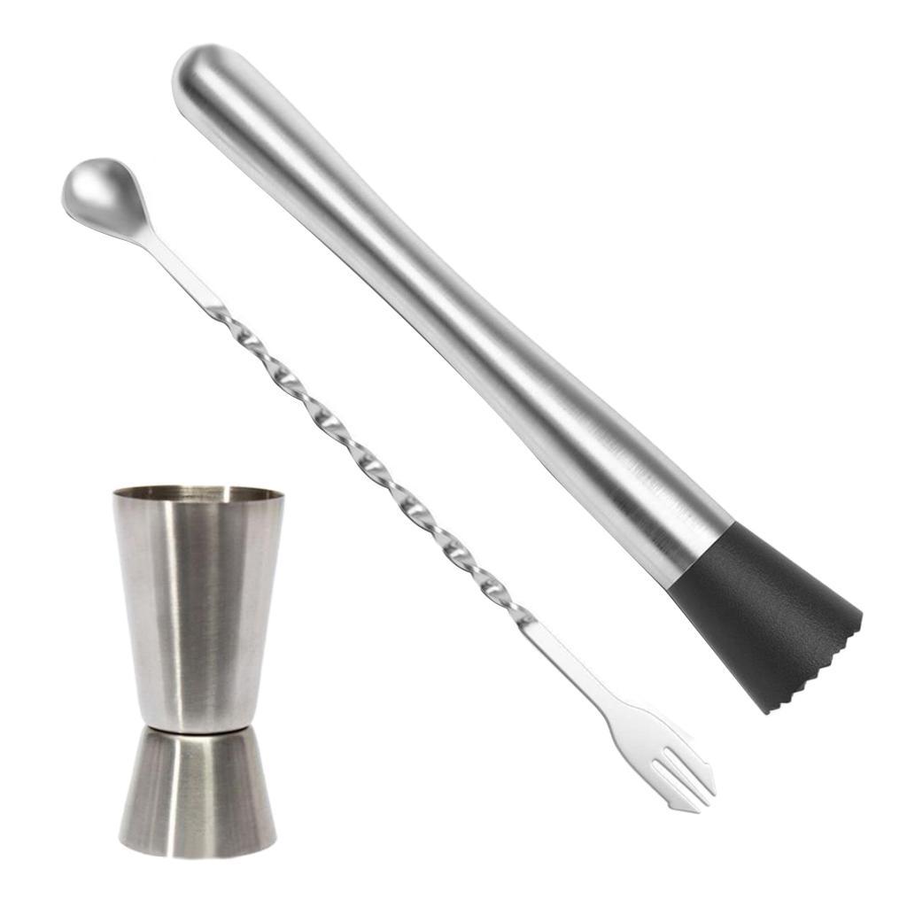 Bartender Bar Tool Set Stylish Cocktail Muddler Mixing Spoon Jigger Home