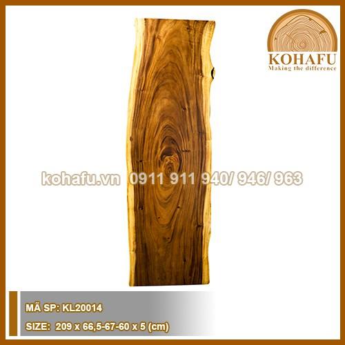 Mặt bàn dài uốn lượn tự nhiên gỗ me tây nguyên tấm KL20014