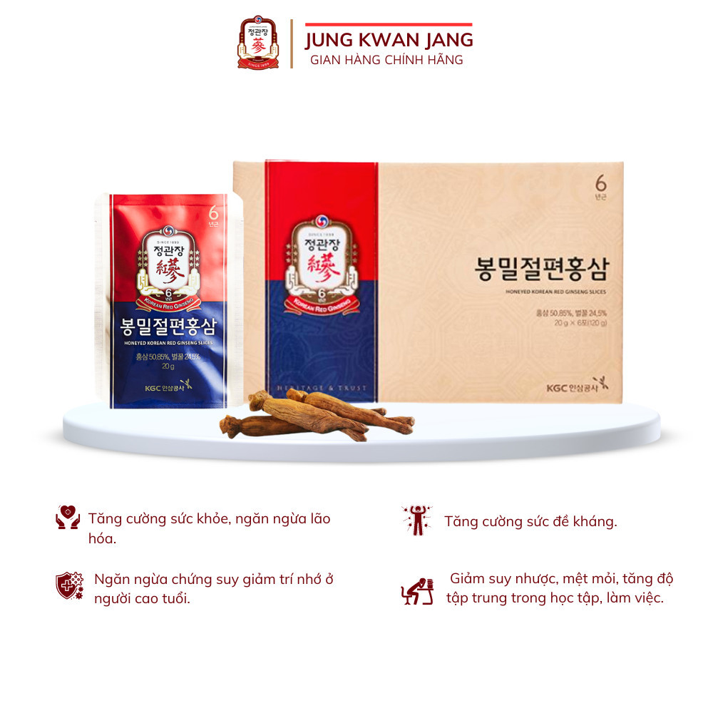 Hồng Sâm Tẩm Mật Ong KGC Jung Kwan Jang 12 Gói