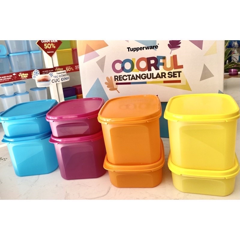 Bộ Hộp Colorful Rectangular 8 - Tupperware
